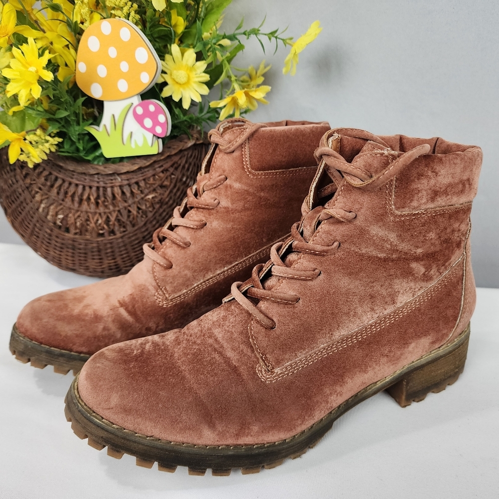 Mi.im Boots - Suede Lace Up Combat Size 6.5 Sunset Color